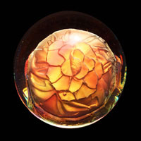 Lead Crystal Cast Glass / Flower / 3”