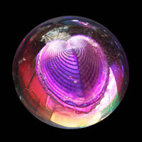 Lead Crystal Cast Glass / Love Shell / Purple / 3”