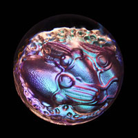 Lead Crystal Cast Glass / Squid / Blue / 3”