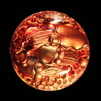 Lead Crystal Cast Glass / Squid N / Red / 3”