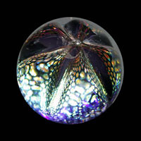 Lampworked / Diachromatic / Star / Gold / 2.5”