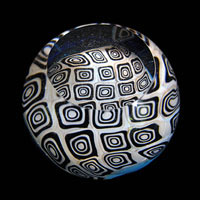 Lampworked / Milli / Squares / Black & White / 2.5”